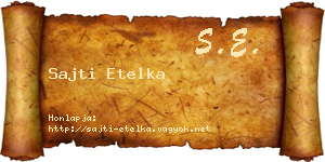 Sajti Etelka névjegykártya